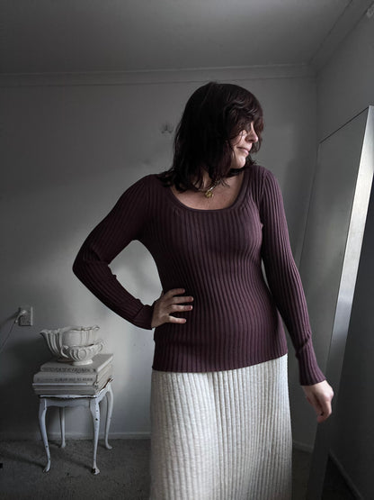 STANDARD ISSUE Merino Ribbed Top RRP$259 (12-14)