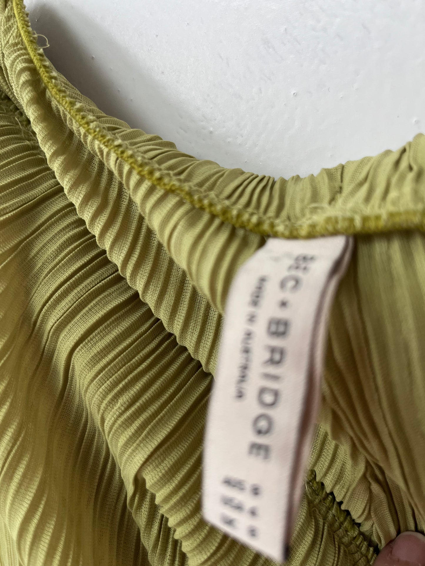 BEC + BRIDGE Lime Pleated Wide Leg Pants RRP$280 (Size 8)