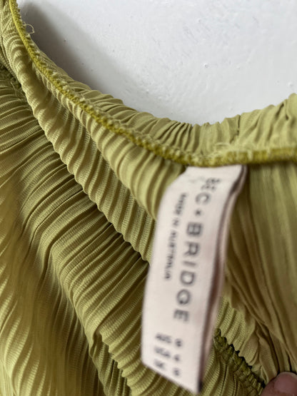 BEC + BRIDGE Lime Pleated Wide Leg Pants RRP$280 (Size 8)