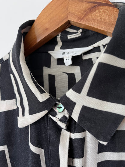 MAX Geometric Tencel Shirt Dress RRP approx. $180 (Size 8)