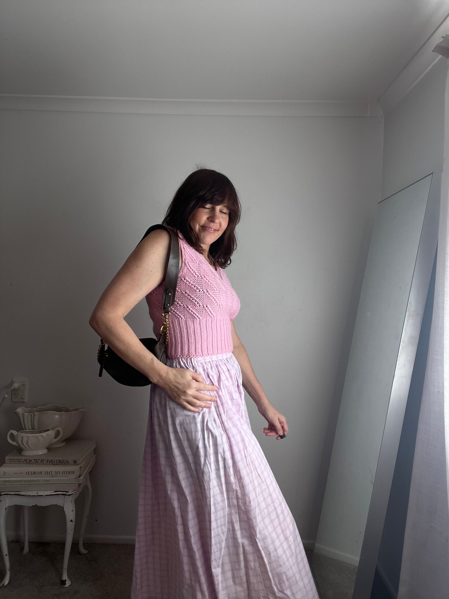 Handknitted Pink Cable Knit Vest (8-10)