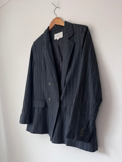 MAX Grey Pinstripe Double Breasted Blazer RRP approx. $299.99 (Size 10)