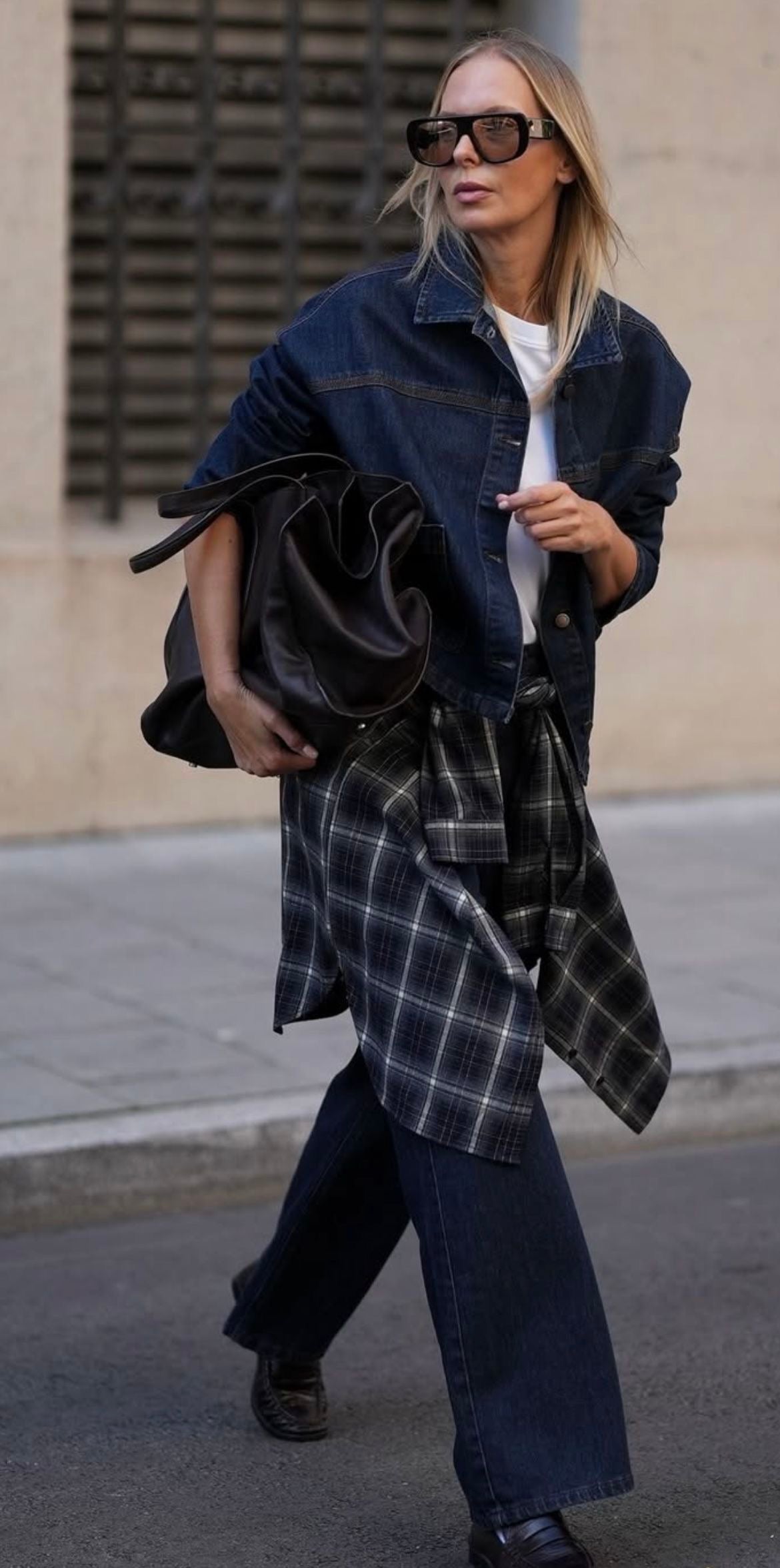 MAX Check Oversized Shirt RRP$120 (12-16)