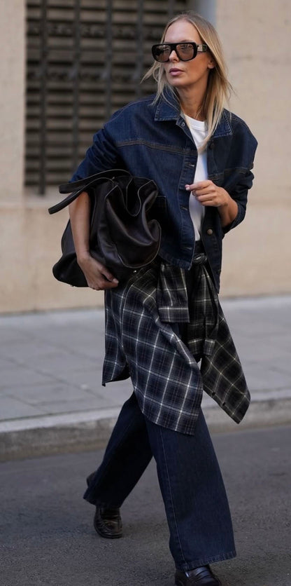 MAX Check Oversized Shirt RRP$120 (12-16)