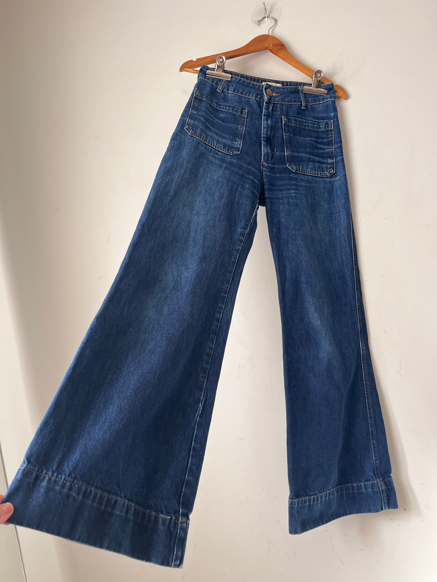 DISSH Patch Pocket Wide Leg Jeans RRP$200 (8-10)