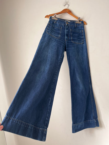 DISSH Patch Pocket Wide Leg Jeans RRP$200 (8-10)