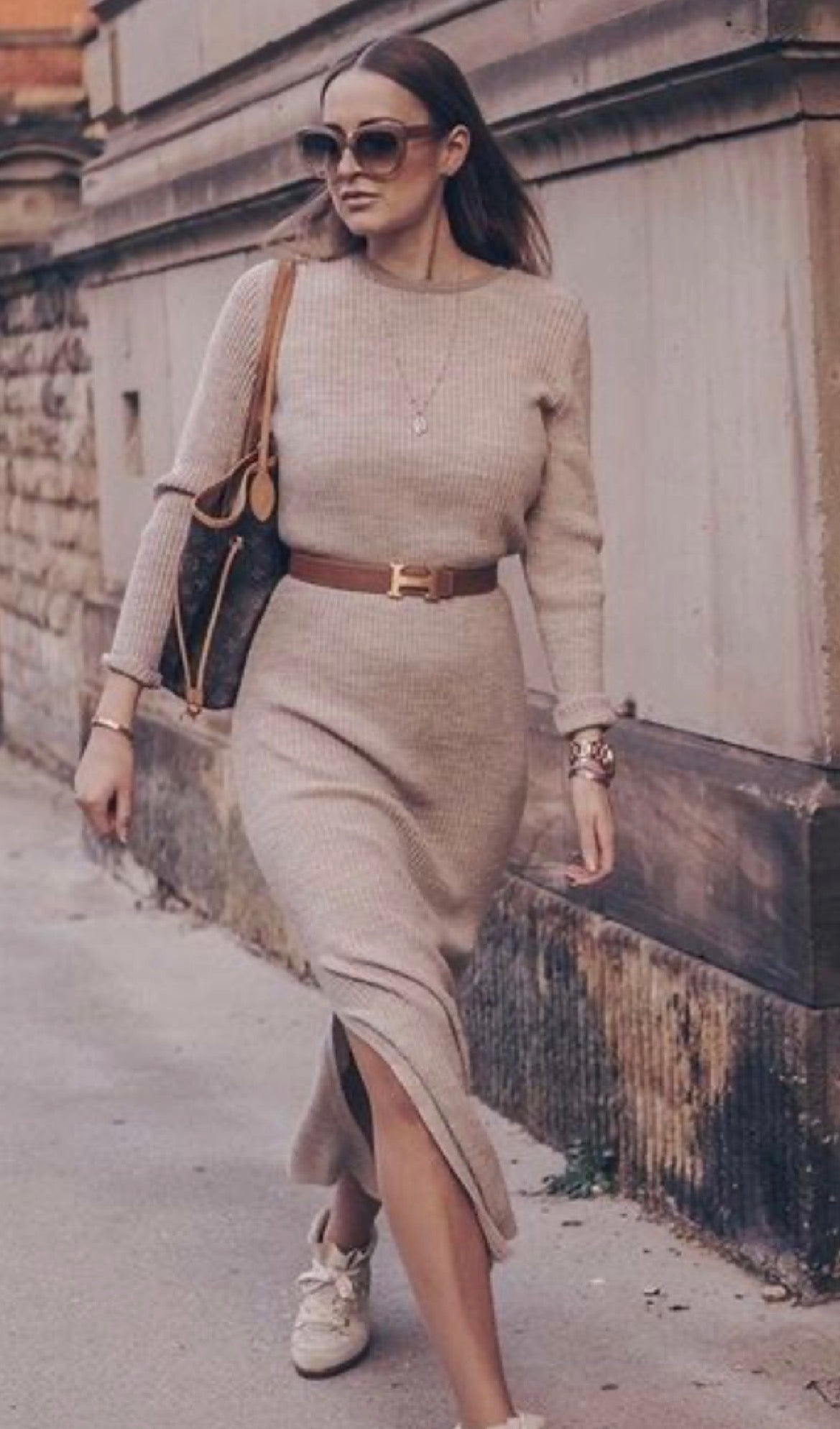 MARLE Camel Ribbed Knit Maxi Dress RRP $299 (8)