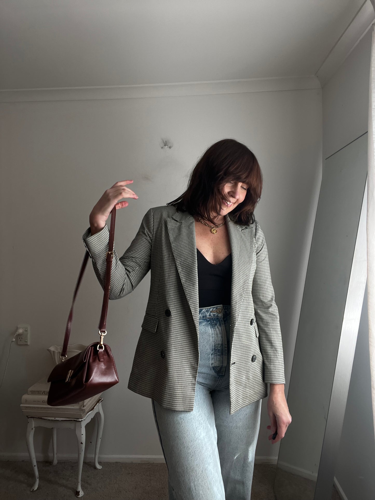 TOPSHOP Gingham Blazer & Mini Skirt Suit RRP$180 (8)