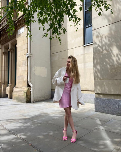 HEJ HEJ Pink Linen Dress RRP$250 (10-12)