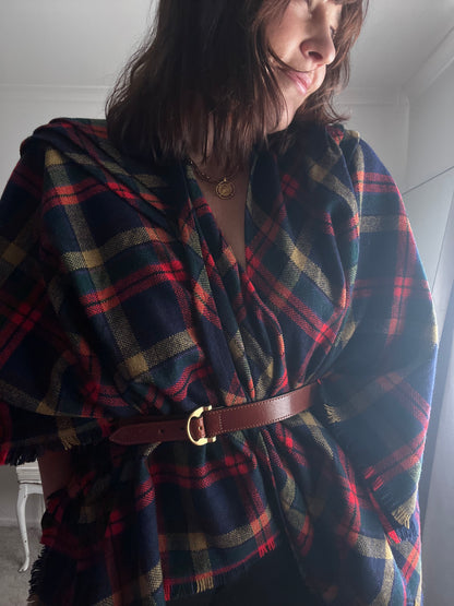 BRANIGAN WEAVERS Irish Tartan Wool Cape RRP$250 (One Size)