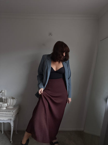STATE OF PLAY Chocolate Knit Midi Skirt RRP $129 (10)