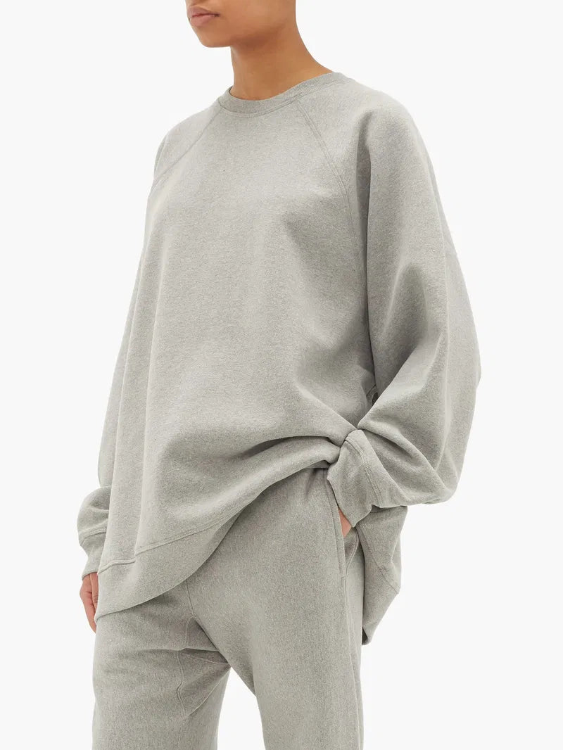 RAEY Grey Cotton Raglan Sweatshirt RRP$345 (12-16)