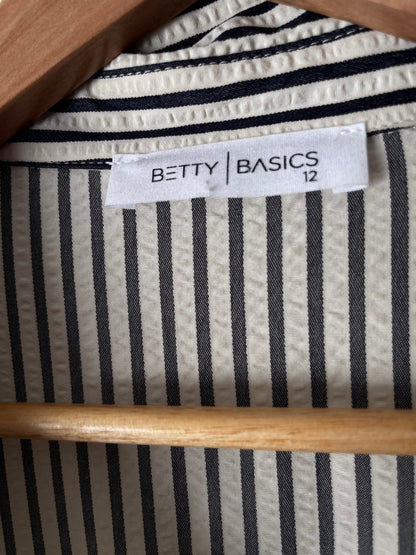 BETTY BASICS Stripe Shirt Dress RRP$110 (12-14)