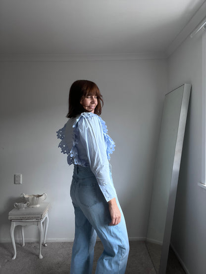 MAGALI PASCAL Ruffled Buttondown RRP$429 (6-8)