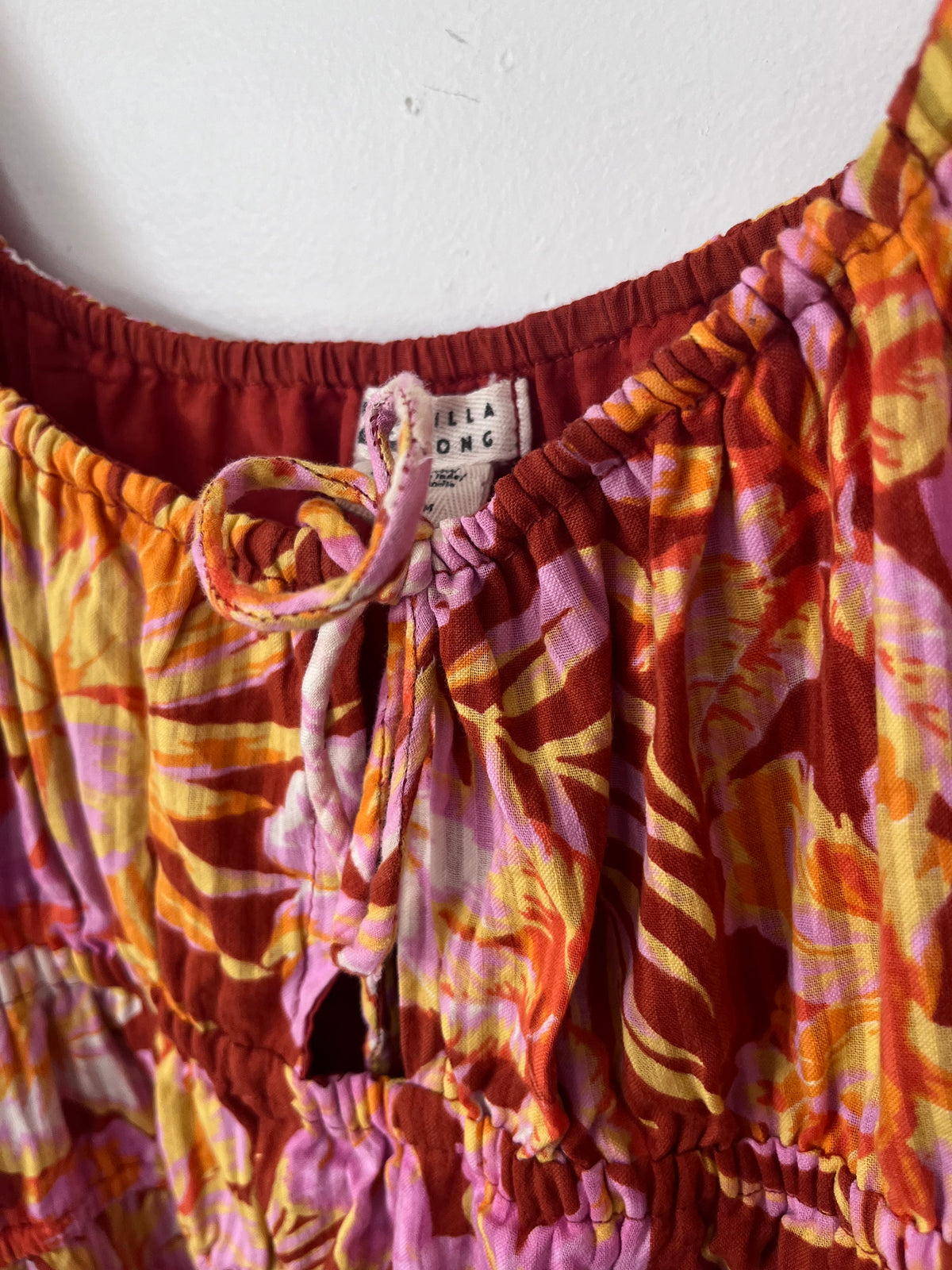BILLABONG Floral Puff Sleeve Cotton Dress RRP $120 (10)