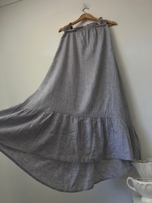 GLASSONS Linen Blend Tiered Skirt RRP $50 (12)