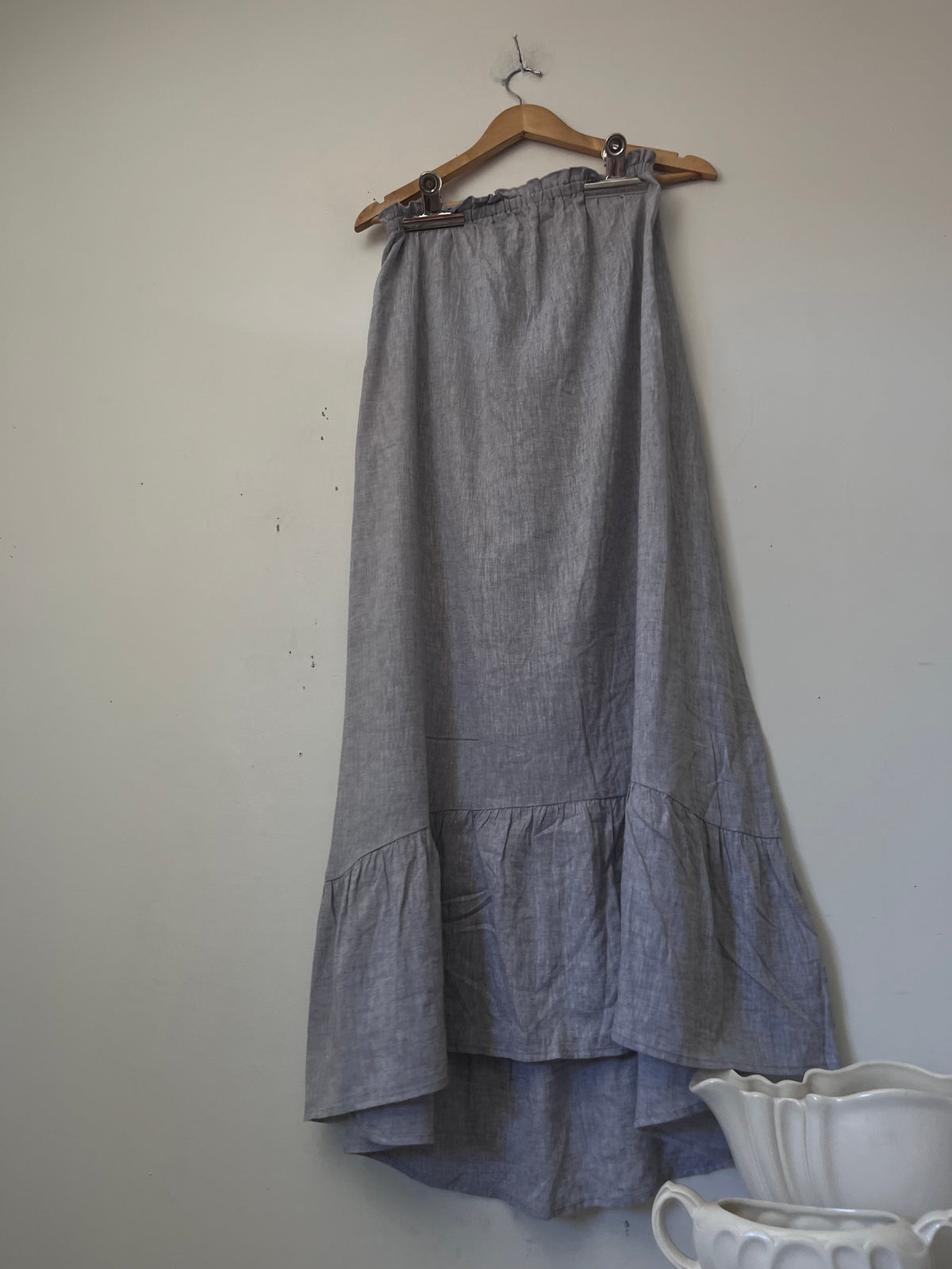 GLASSONS Linen Blend Tiered Skirt RRP $50 (12)