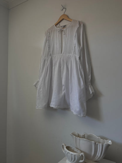 MAURIE & EVE Cotton Pintuck Lace Dress RRP $200 (10)