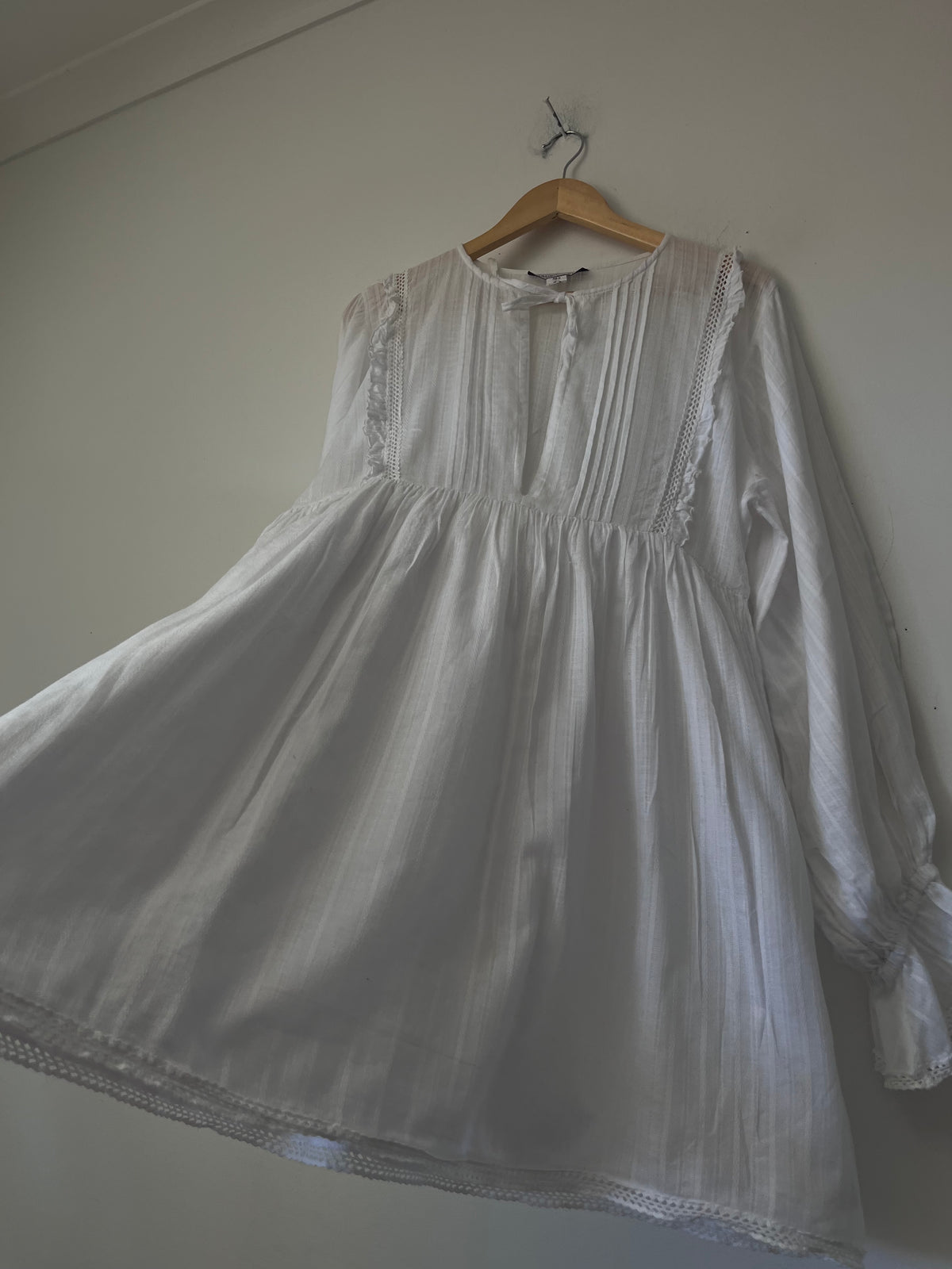 MAURIE & EVE Cotton Pintuck Lace Dress RRP $200 (10)