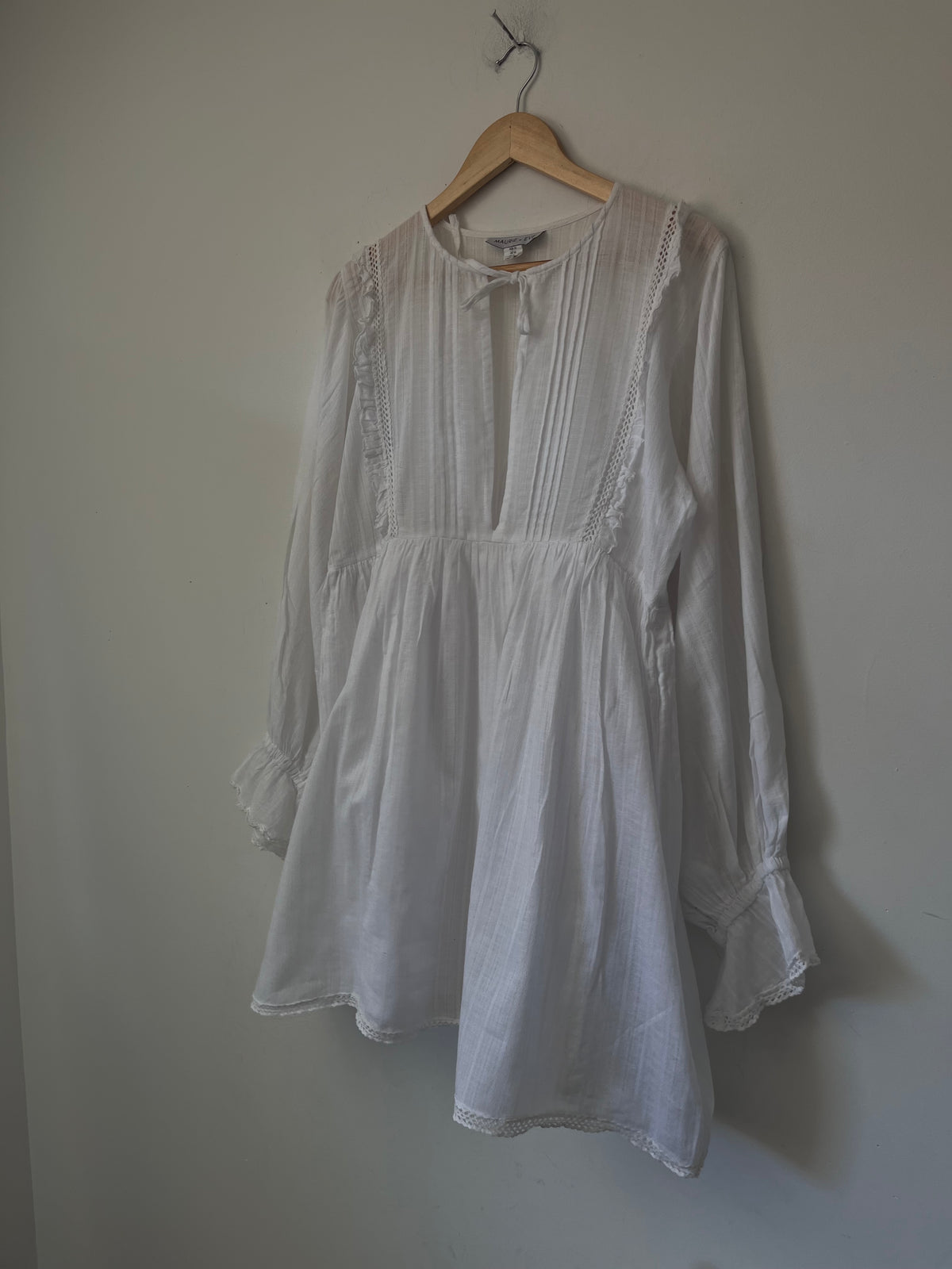 MAURIE & EVE Cotton Pintuck Lace Dress RRP $200 (10)