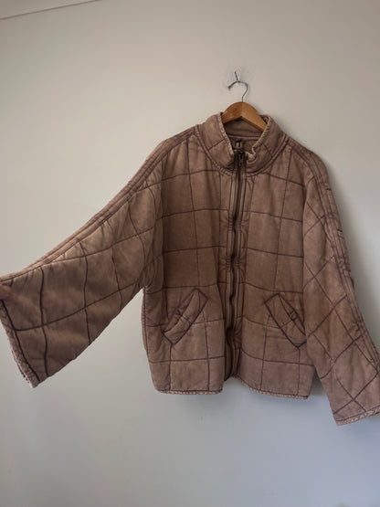FREE PEOPLE Dolman Quilted Knit Jacket RRP $350 (12-14)