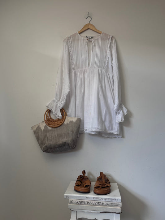 MAURIE & EVE Cotton Pintuck Lace Dress RRP $200 (10)