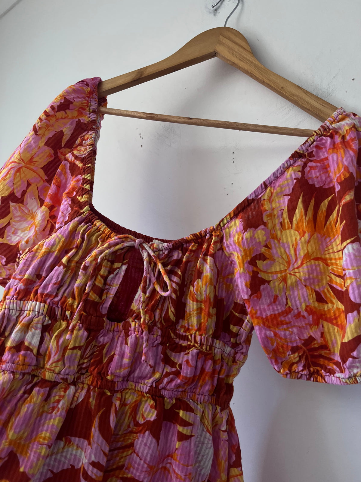 BILLABONG Floral Puff Sleeve Cotton Dress RRP $120 (10)