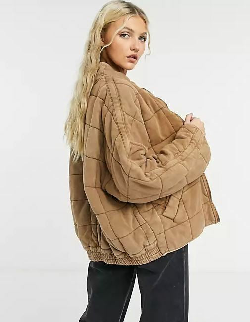 FREE PEOPLE Dolman Quilted Knit Jacket RRP $350 (12-14)