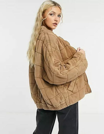 FREE PEOPLE Dolman Quilted Knit Jacket RRP $350 (12-14)