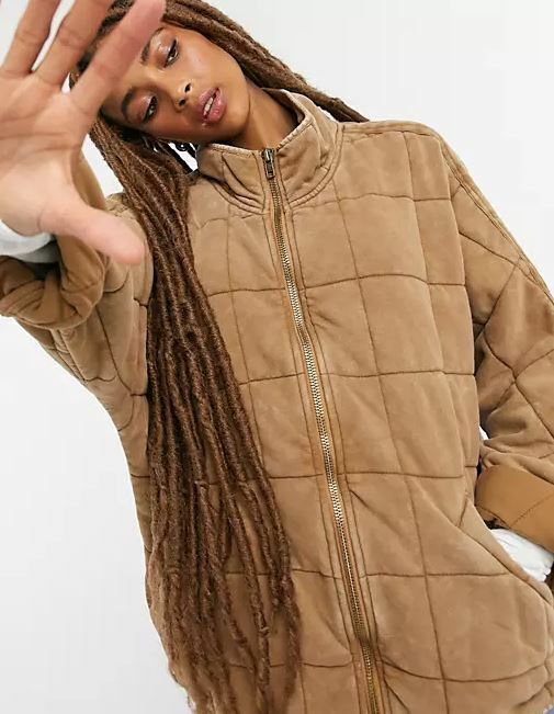 FREE PEOPLE Dolman Quilted Knit Jacket RRP $350 (12-14)