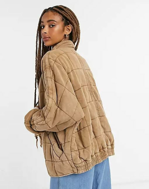 FREE PEOPLE Dolman Quilted Knit Jacket RRP $350 (12-14)