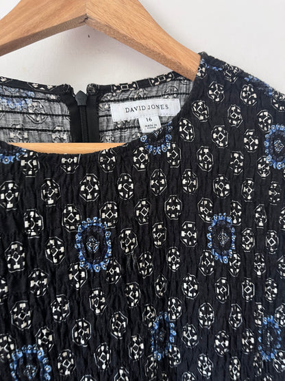 DAVID JONES Shirred Dress RRP $210 (14-16)