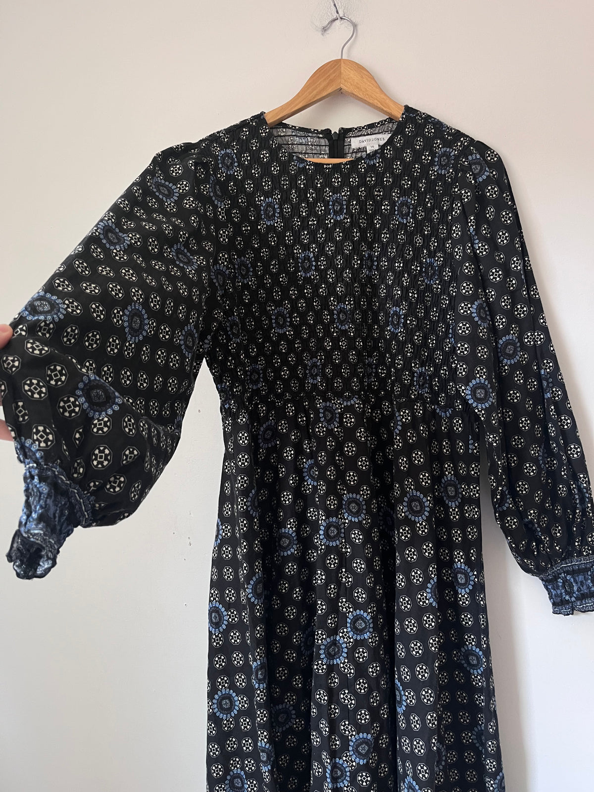 DAVID JONES Shirred Dress RRP $210 (14-16)