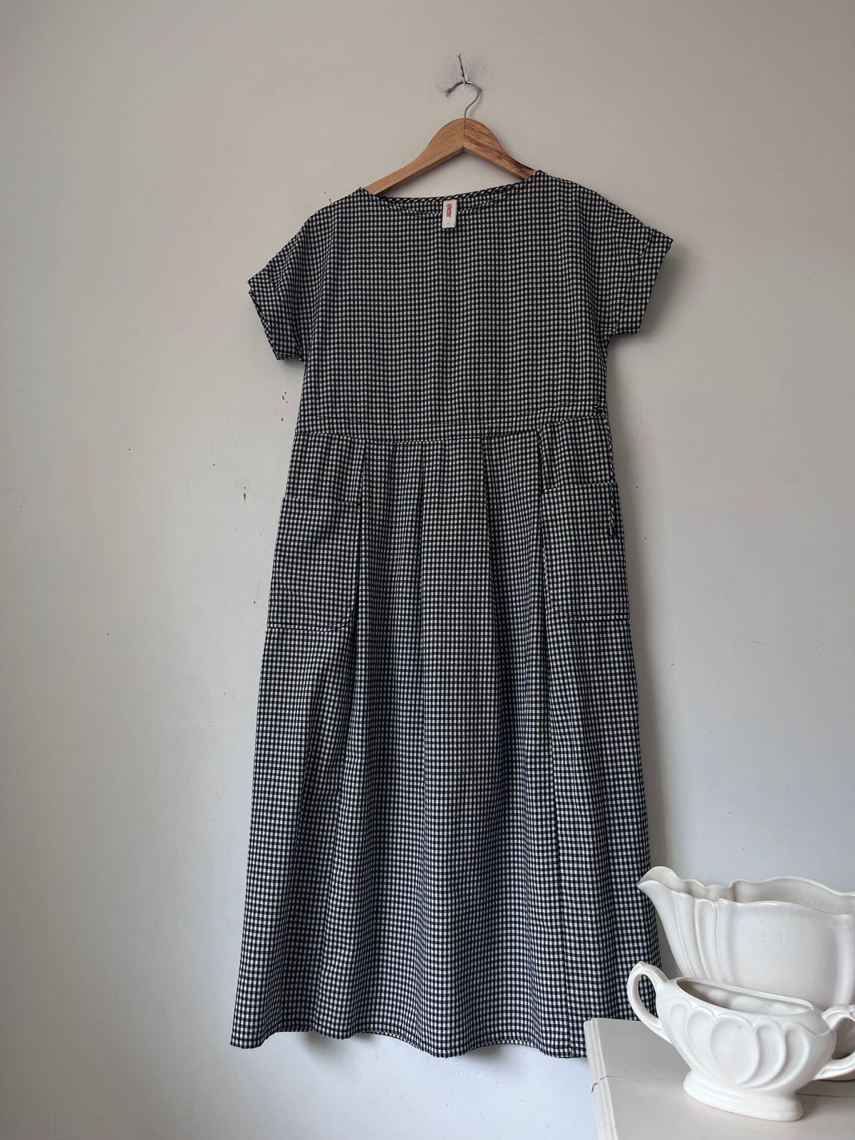 SYLVESTER Gingham Drawstring Dress RRP$389 (6-8)