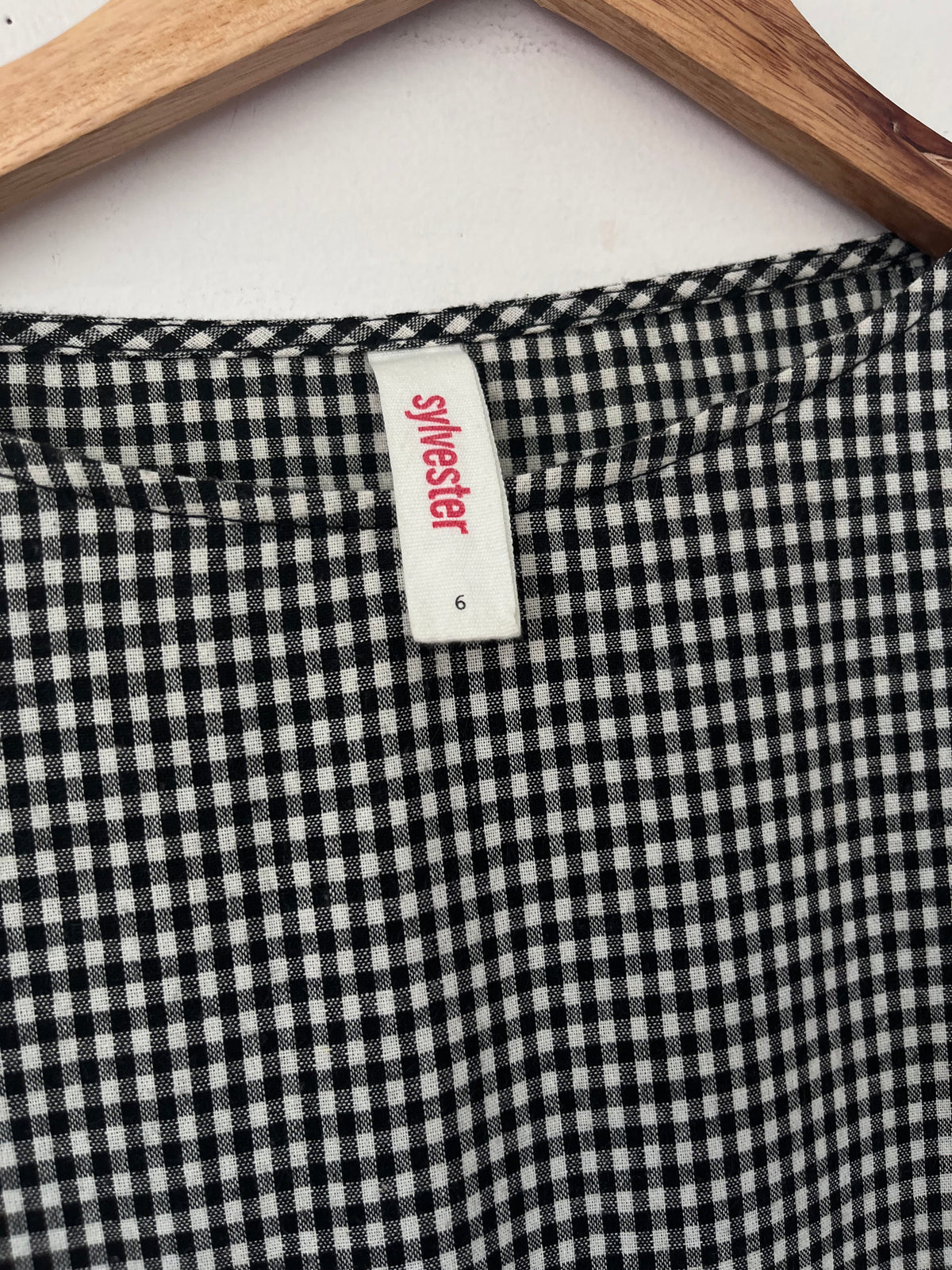 SYLVESTER Gingham Drawstring Dress RRP$389 (6-8)
