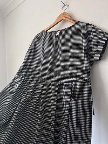 SYLVESTER Gingham Drawstring Dress RRP$389 (6-8)