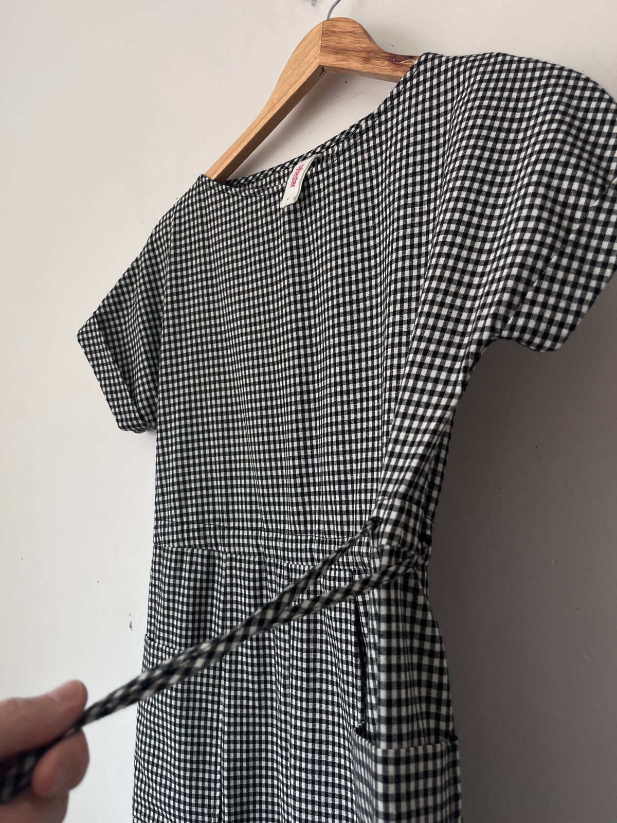 SYLVESTER Gingham Drawstring Dress RRP$389 (6-8)