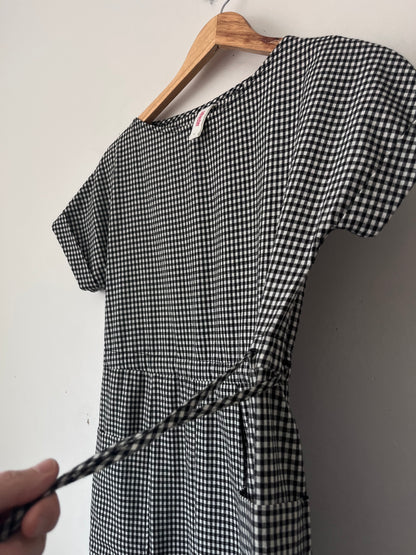 SYLVESTER Gingham Drawstring Dress RRP$389 (6-8)