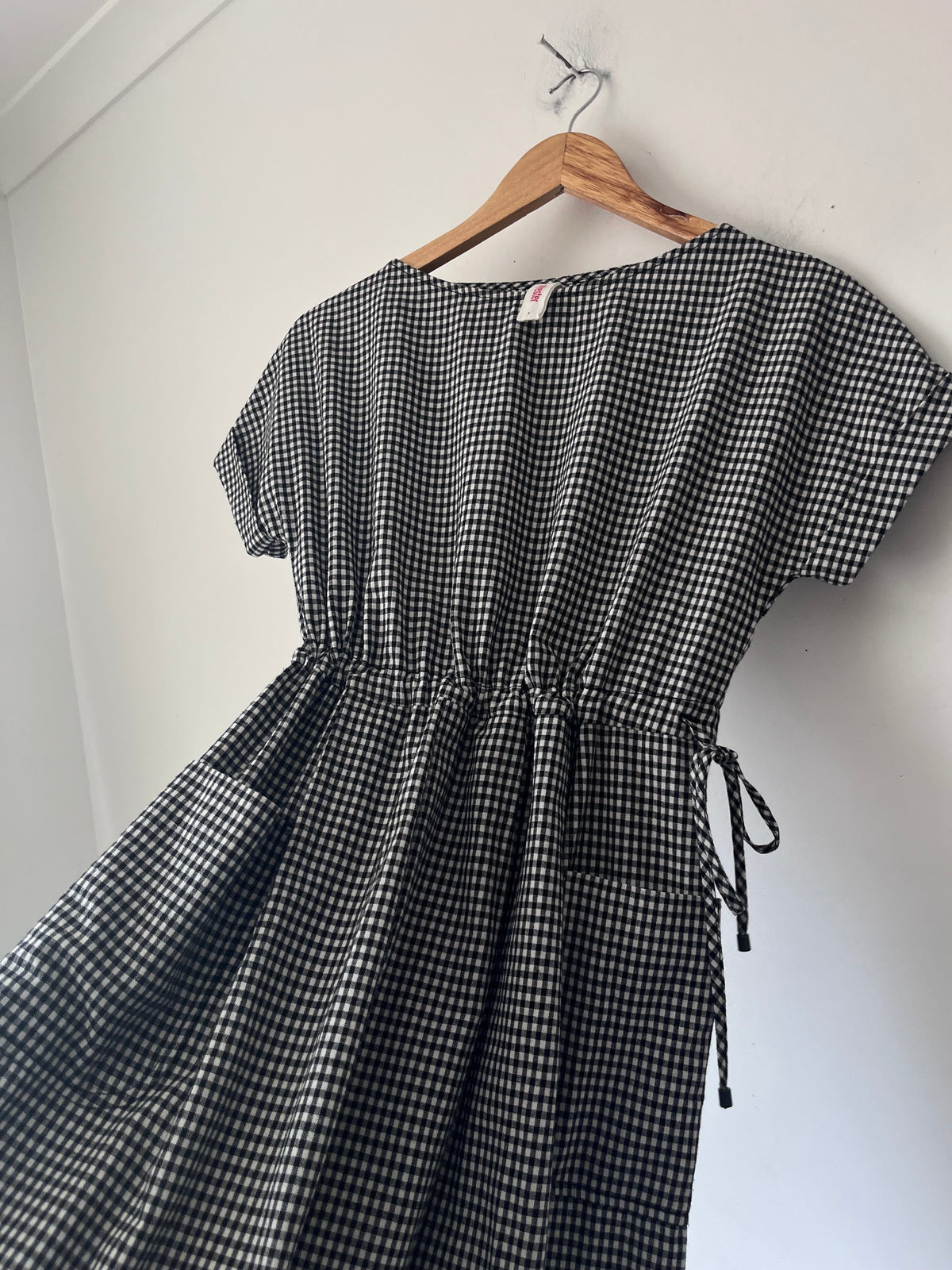 SYLVESTER Gingham Drawstring Dress RRP$389 (6-8)