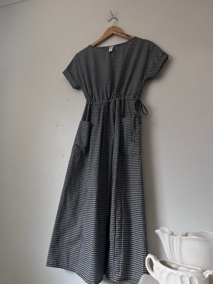 SYLVESTER Gingham Drawstring Dress RRP$389 (6-8)