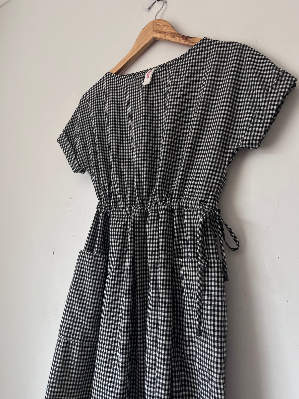 SYLVESTER Gingham Drawstring Dress RRP$389 (6-8)