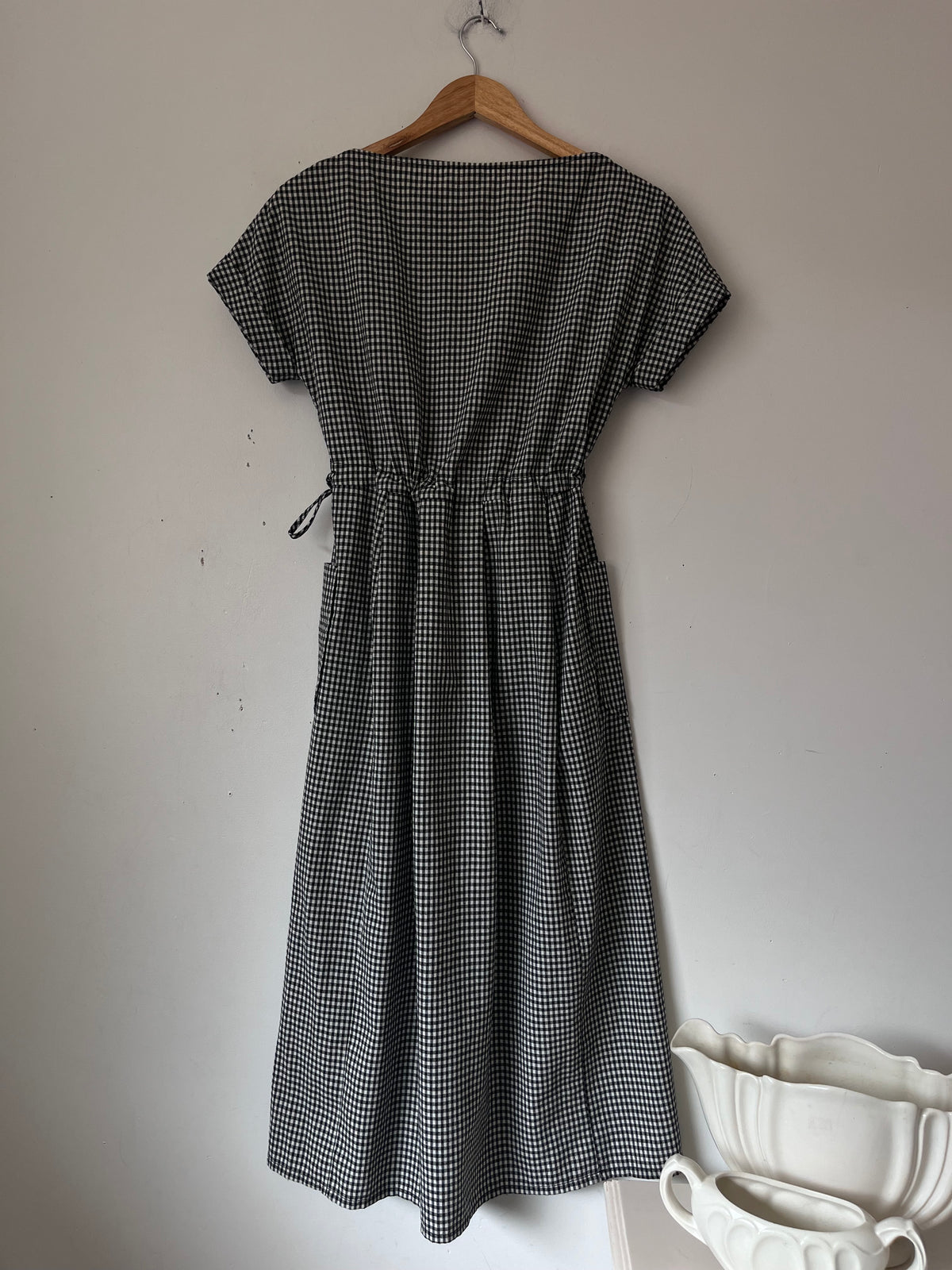 SYLVESTER Gingham Drawstring Dress RRP$389 (6-8)