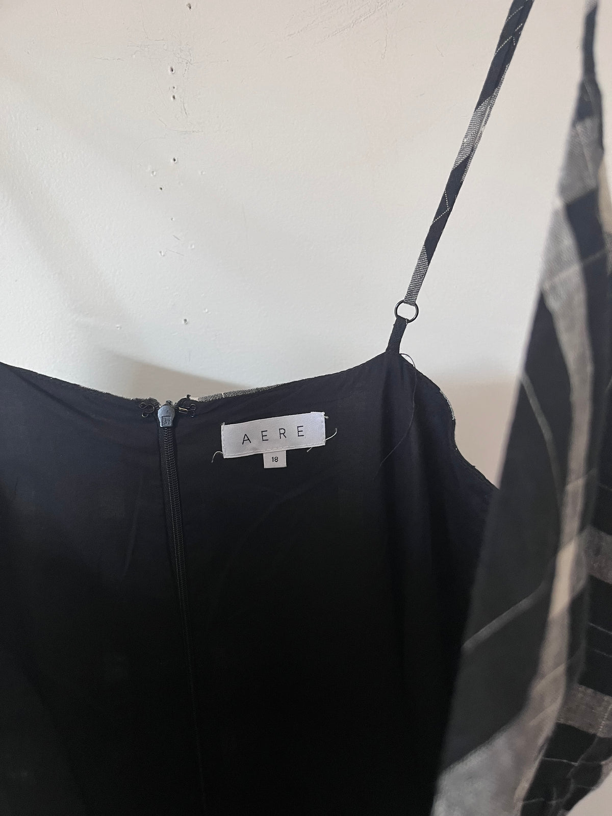 AERE Check Linen Dress RRP $180 (16-18)