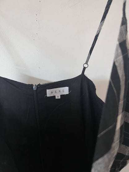AERE Check Linen Dress RRP $180 (16-18)