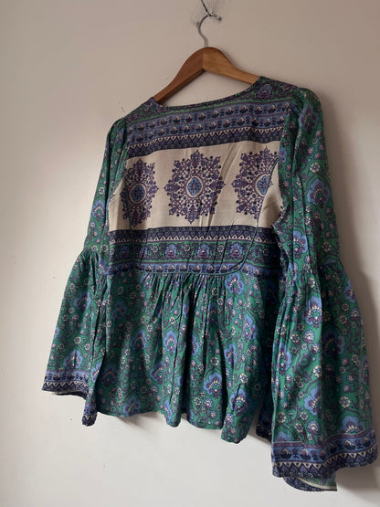 HOUSE OF SKYE Evergreen Boho Babydoll Blouse (12)