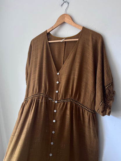 RYLEE + CRU Button Front Tiered Dress (12-14)