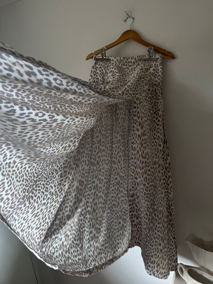 BEC + BRIDGE Leopard Print Linen Full Skirt RRP $300+ (8)