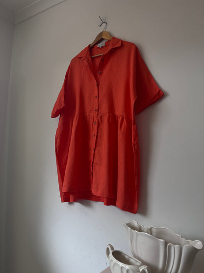 ROWIE Bailey Linen Dress RRP $249 (10-12)
