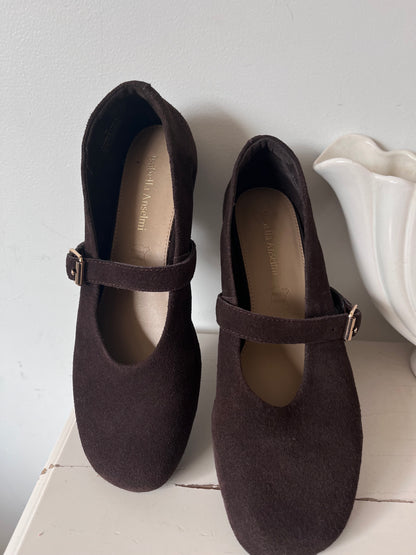 ISABELLA ANSELMI Suede Mary Jane Shoes RRP $240 (38)