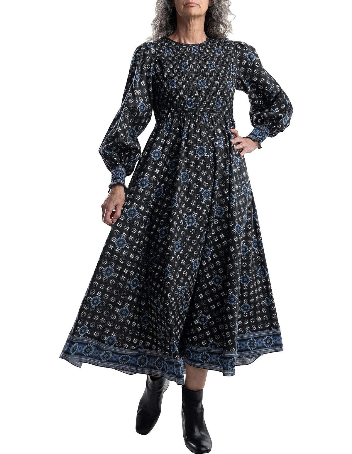DAVID JONES Shirred Dress RRP $210 (14-16)